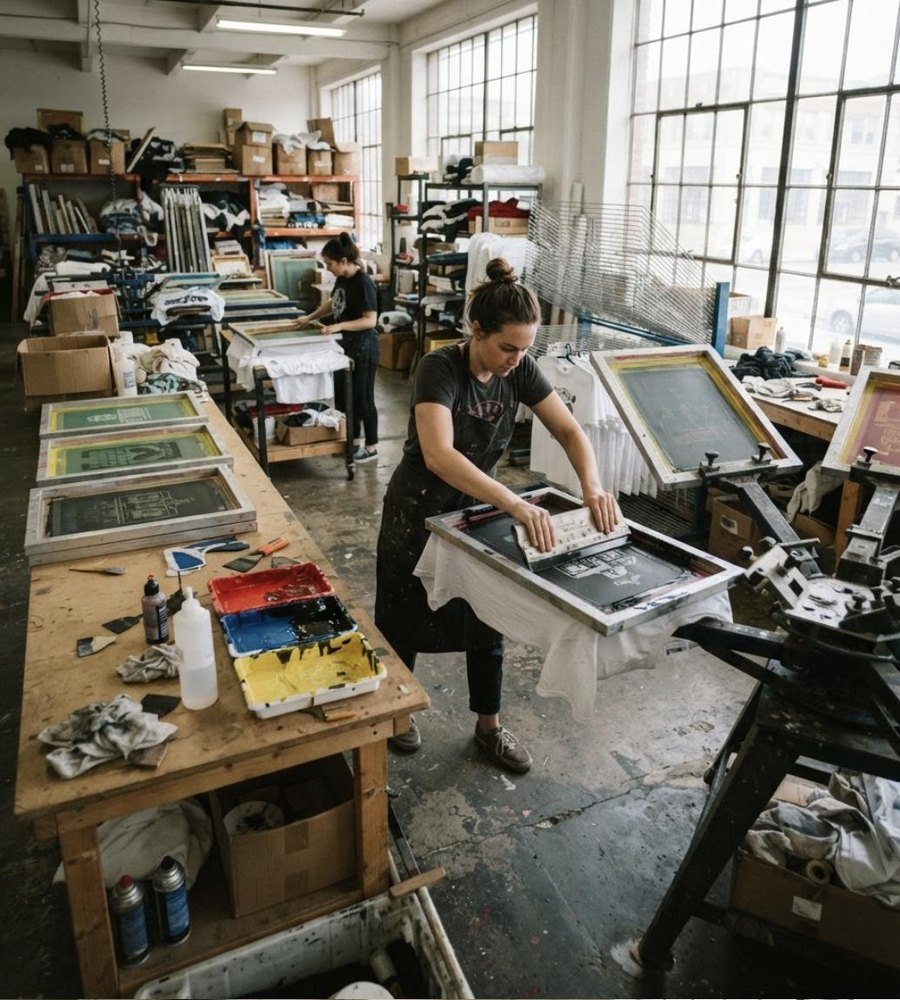 Atelier de sérigraphie textile Markage.TOP à Villeneuve-Loubet